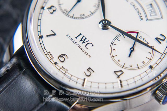 IWC手錶 V2升級版 萬國lW52850 葡萄牙萬年曆腕表系列 萬國表高端機械男表  hds1431
